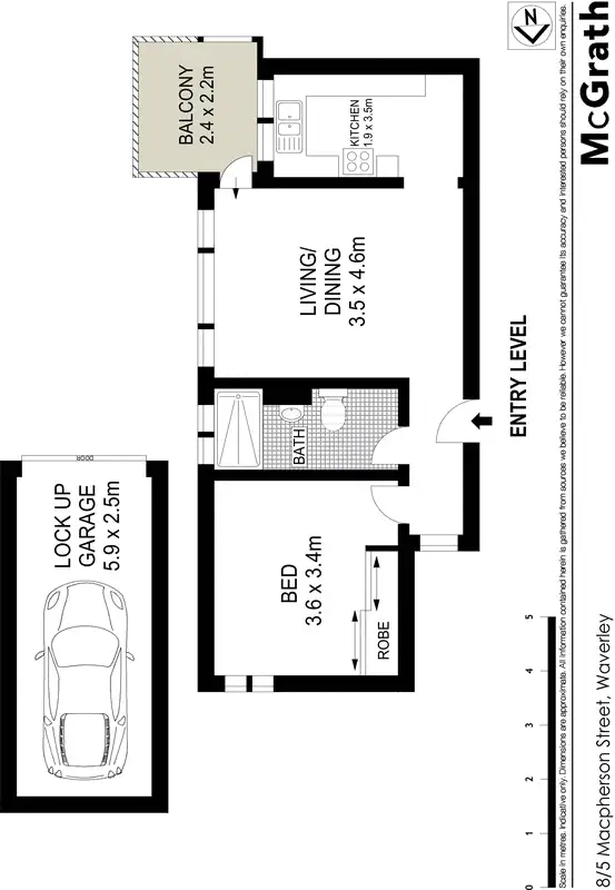 Floorplan of Homely apartment listing, 8/5 Macpherson Street, Waverley NSW 2024