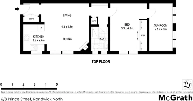 Floorplan of Homely apartment listing, 6/8 Prince Street, Randwick NSW 2031