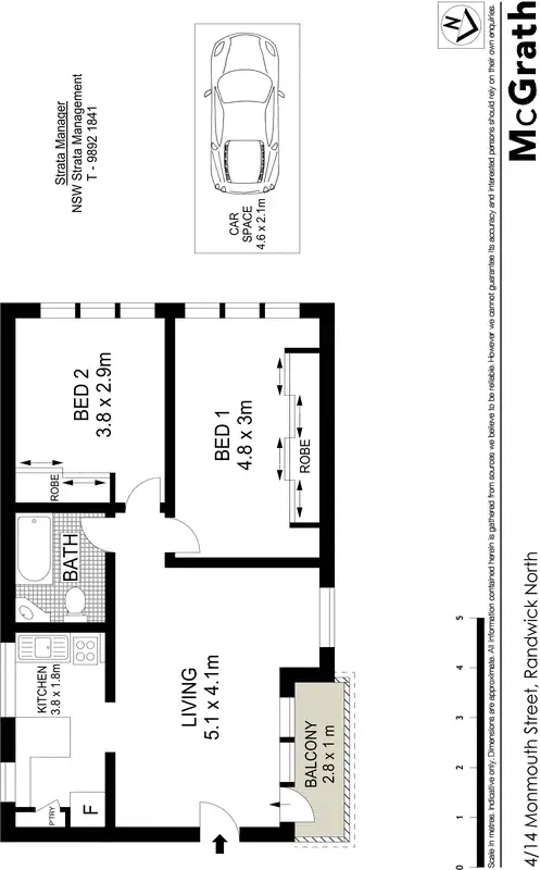 Floorplan of Homely apartment listing, 4/14 Monmouth Street, Randwick NSW 2031