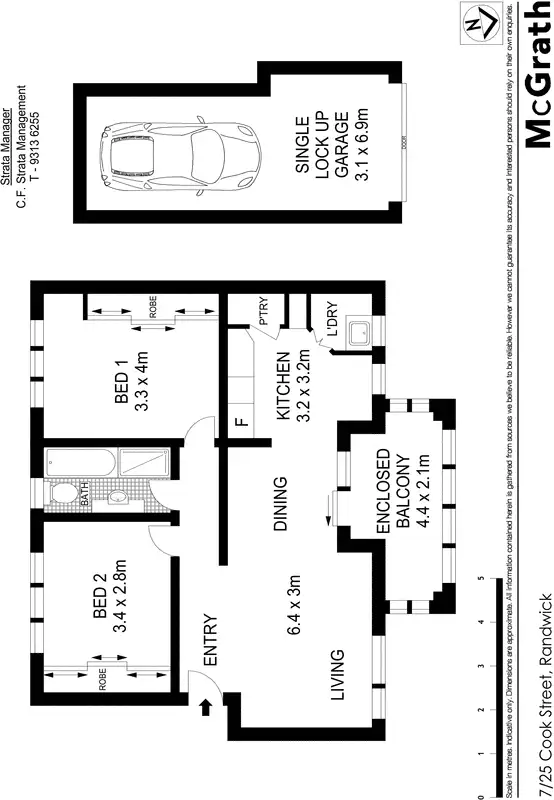 Floorplan of Homely apartment listing, 7/25 Cook Street, Randwick NSW 2031