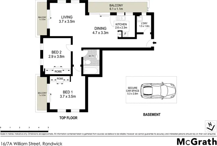 Floorplan of Homely apartment listing, 16/7A William Street, Randwick NSW 2031