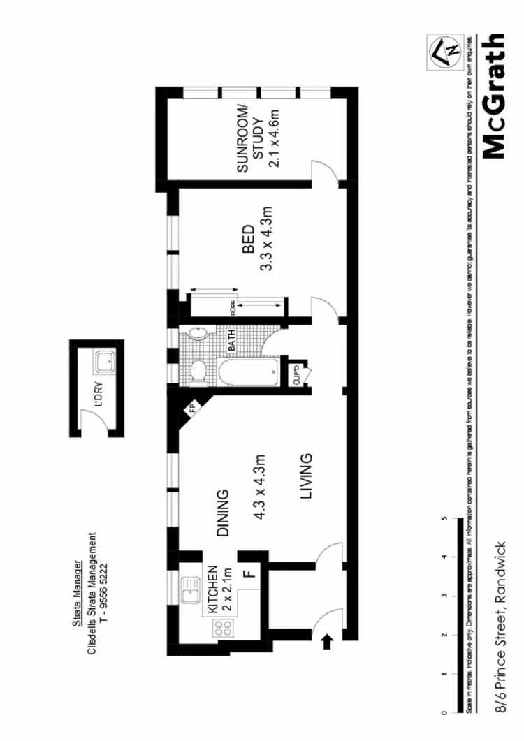 Floorplan of Homely apartment listing, 8/6 Prince Street, Randwick NSW 2031