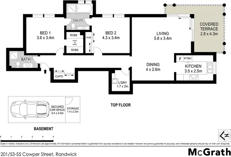Floorplan of Homely apartment listing, 201/53 Cowper Street, Randwick NSW 2031