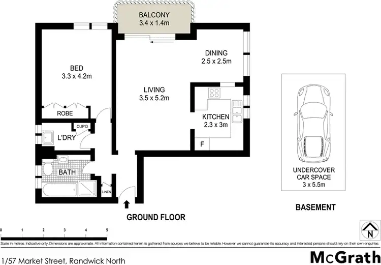 Floorplan of Homely apartment listing, 1/57 Market Street, Randwick NSW 2031