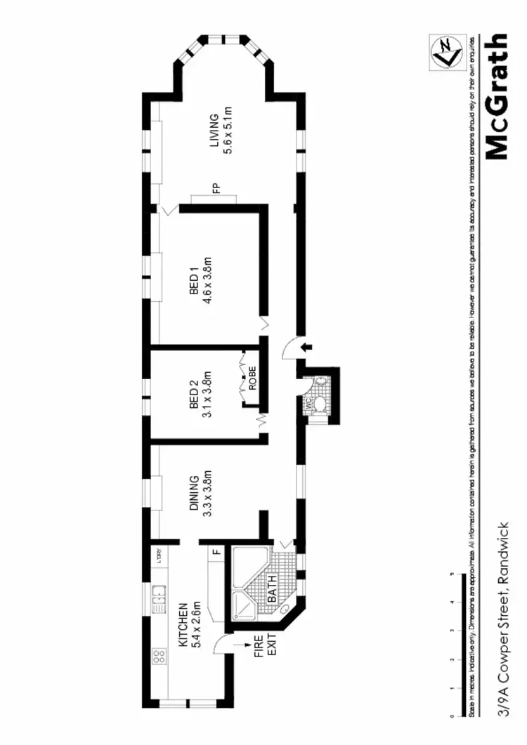 Floorplan of Homely apartment listing, 3/9A Cowper Street, Randwick NSW 2031
