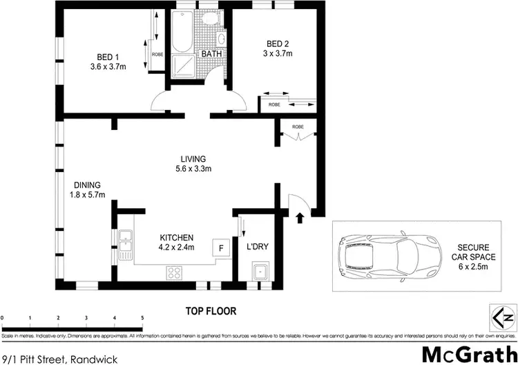Floorplan of Homely apartment listing, 9/1 Pitt Street, Randwick NSW 2031
