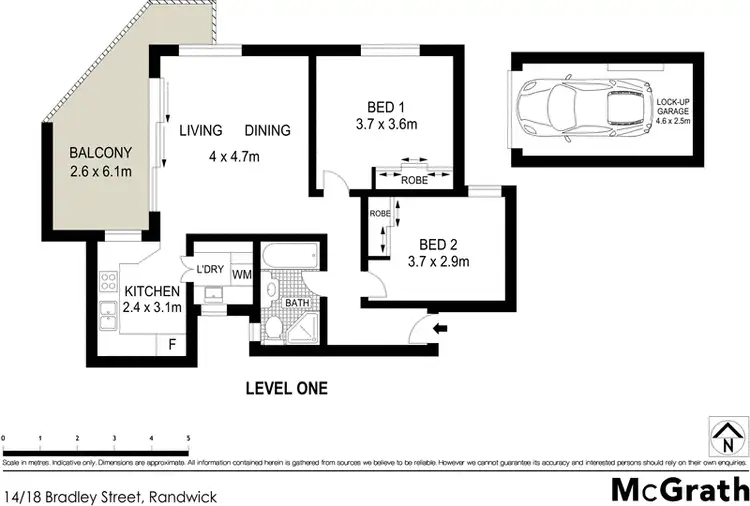 Floorplan of Homely apartment listing, 14/18 Bradley Street, Randwick NSW 2031
