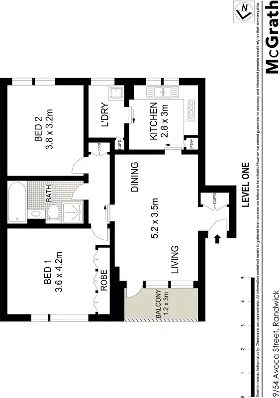 Floorplan of Homely apartment listing, 9/54 Avoca Street, Randwick NSW 2031