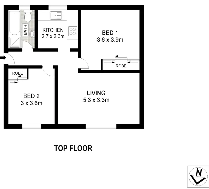 Floorplan of Homely apartment listing, 7/8 Cowper Street, Randwick NSW 2031