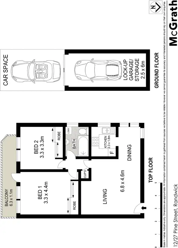 Floorplan of Homely apartment listing, 12/27 Pine Street, Randwick NSW 2031