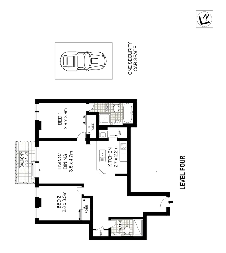Floorplan of Homely apartment listing, 199/102 Miller Street, Pyrmont NSW 2009