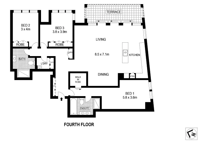 Floorplan of Homely apartment listing, 423/8 Point Street, Pyrmont NSW 2009