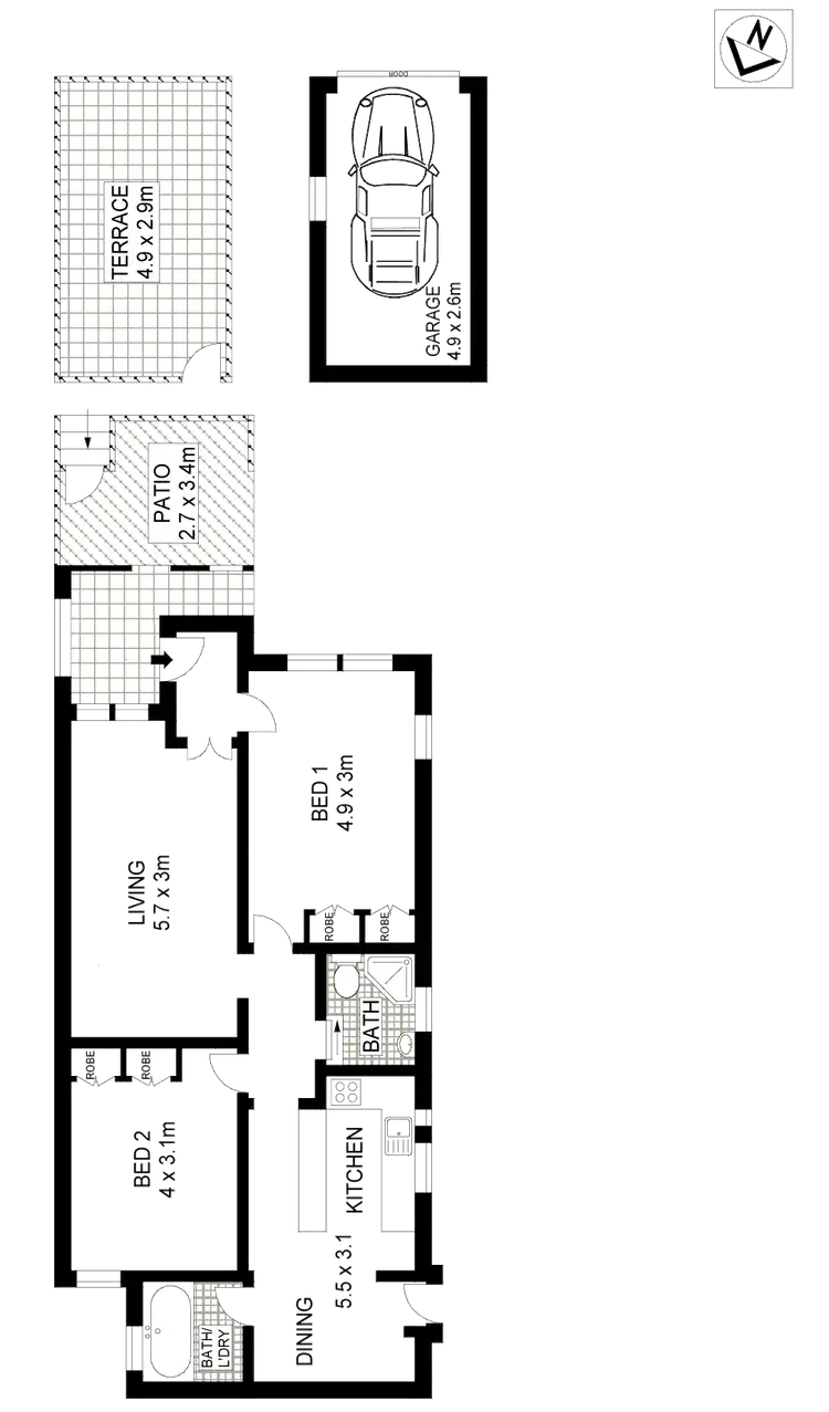 Floorplan of Homely apartment listing, 1/44 French Street, Maroubra NSW 2035