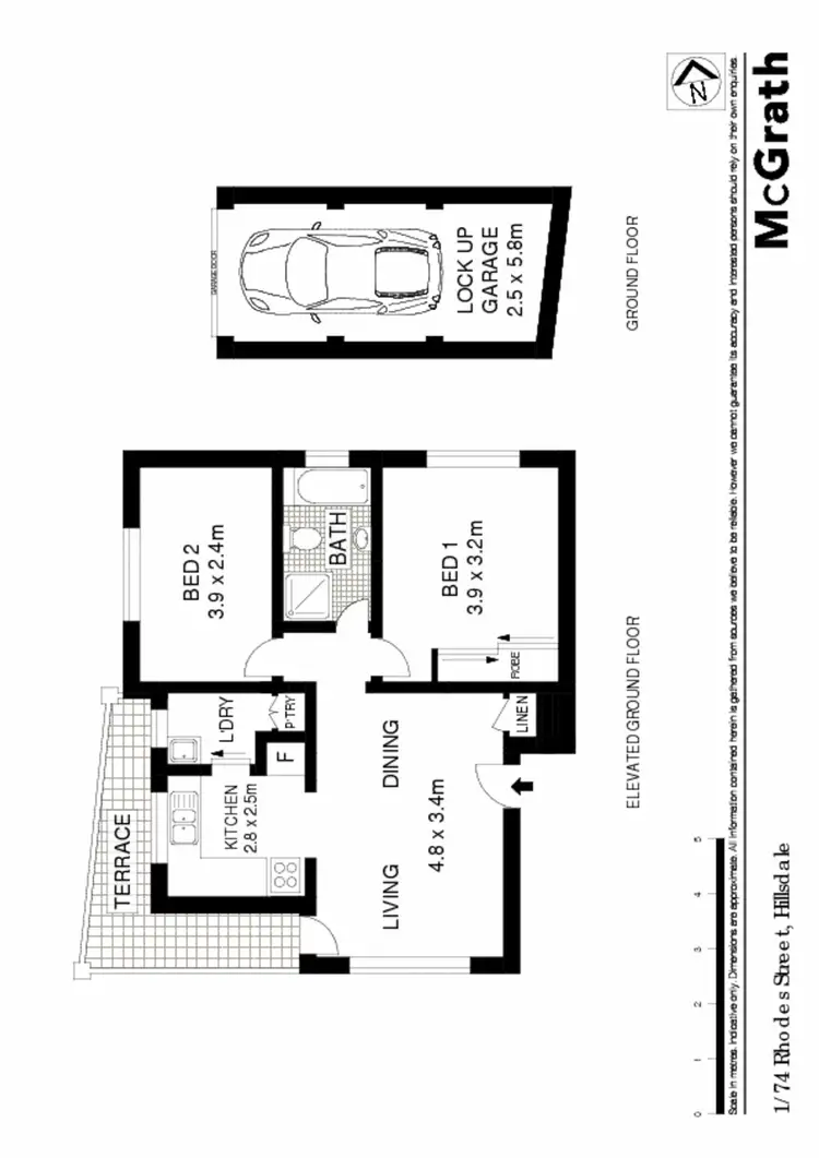 Floorplan of Homely apartment listing, 1/74 Rhodes Street, Hillsdale NSW 2036