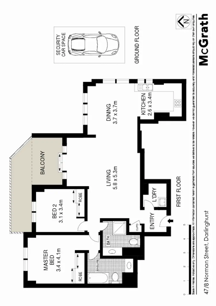 Floorplan of Homely apartment listing, 47/8 Norman Street, Darlinghurst NSW 2010