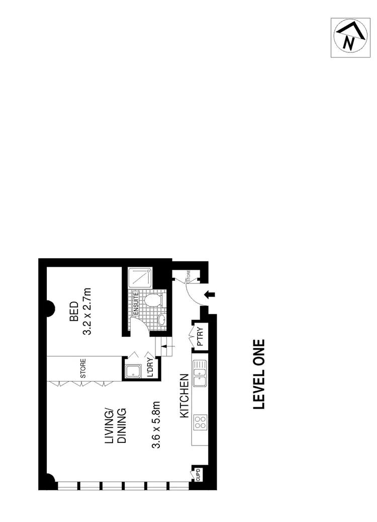 Floorplan of Homely apartment listing, 3/15 Boundary Street, Darlinghurst NSW 2010