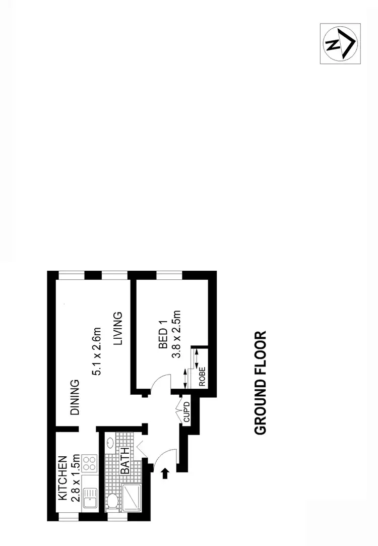 Floorplan of Homely apartment listing, 3/385 Liverpool Street, Darlinghurst NSW 2010