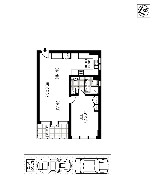 Floorplan of Homely apartment listing, 22/118 Crown Street, Darlinghurst NSW 2010