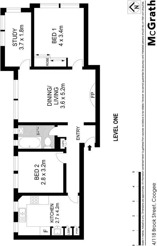 Floorplan of Homely apartment listing, 4/118 Brook Street, Coogee NSW 2034