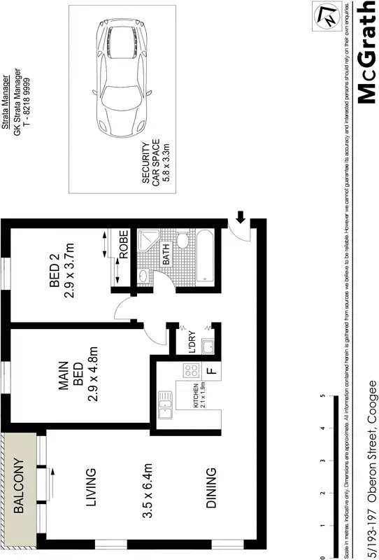 Floorplan of Homely apartment listing, 5/193 Oberon Street, Coogee NSW 2034