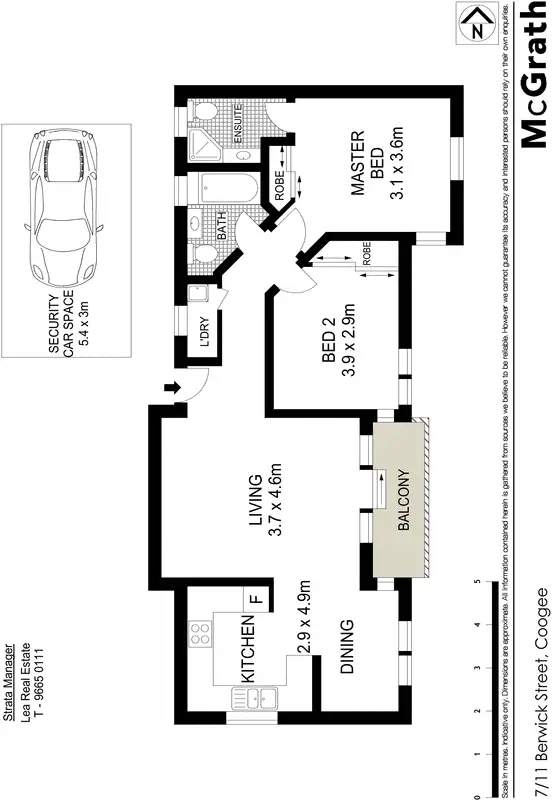 Floorplan of Homely apartment listing, 7/11 Berwick Street, Coogee NSW 2034