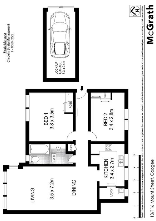 Floorplan of Homely apartment listing, 13/116 Mount Street, Coogee NSW 2034