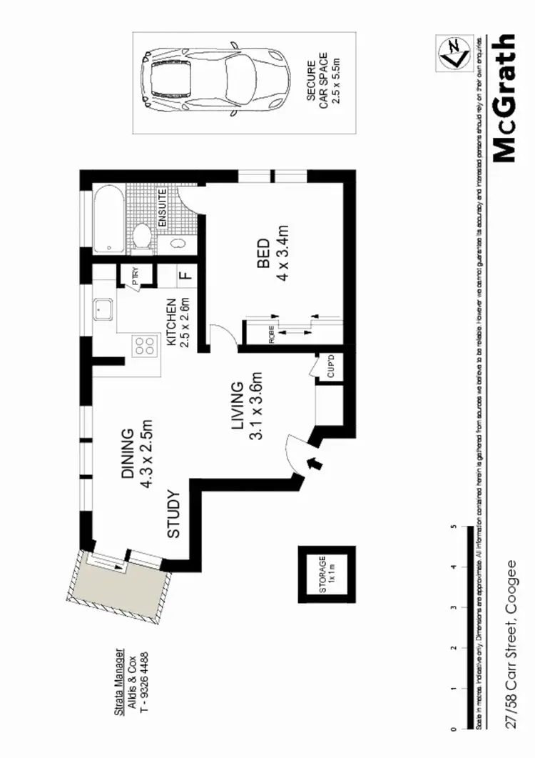 Floorplan of Homely apartment listing, 27/58 Carr Street, Coogee NSW 2034