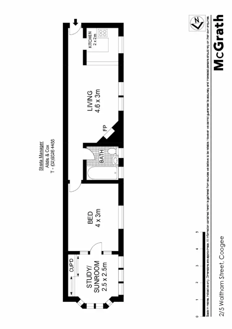 Floorplan of Homely apartment listing, 2/5 Waltham Street, Coogee NSW 2034