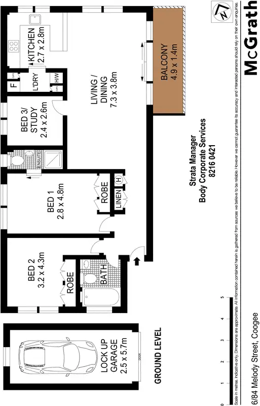 Floorplan of Homely apartment listing, 6/84 Melody Street, Coogee NSW 2034