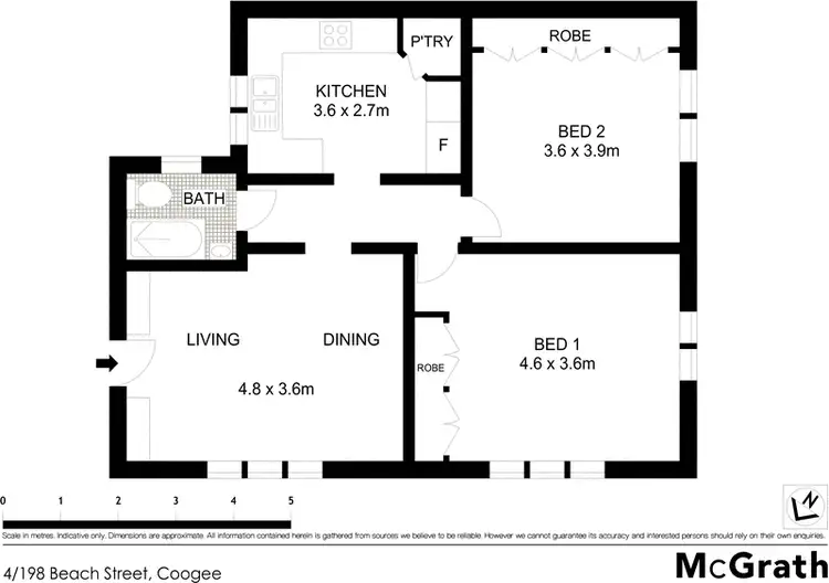 Floorplan of Homely apartment listing, 4/198 Beach Street, Coogee NSW 2034
