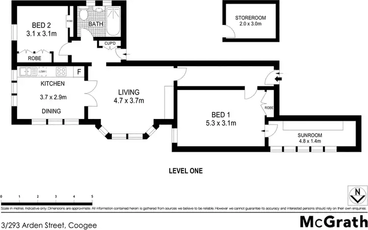 Floorplan of Homely apartment listing, 3/293 Arden Street, Coogee NSW 2034