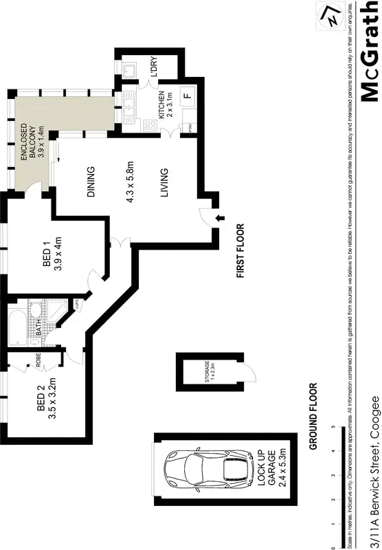 Floorplan of Homely apartment listing, 3/11A Berwick Street, Coogee NSW 2034