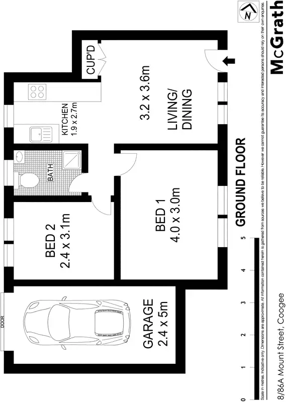Floorplan of Homely apartment listing, 8/86A Mount Street, Coogee NSW 2034