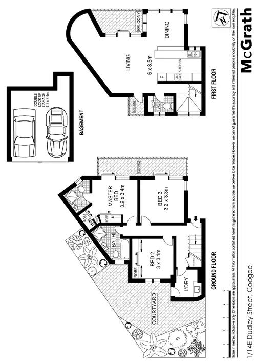 Floorplan of Homely townhouse listing, 1/14E Dudley Street, Coogee NSW 2034