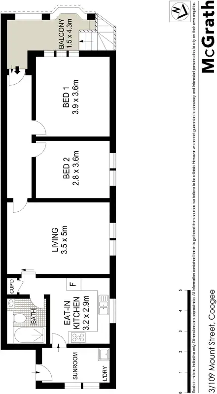Floorplan of Homely apartment listing, 3/109 Mount Street, Coogee NSW 2034