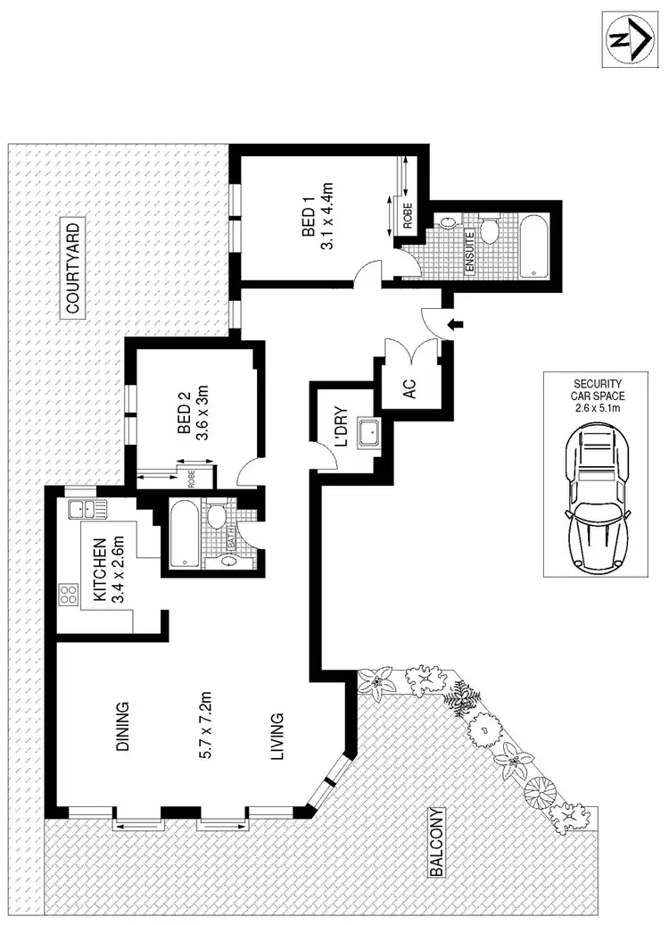 Floorplan of Homely apartment listing, 603/56 Carr Street, Coogee NSW 2034