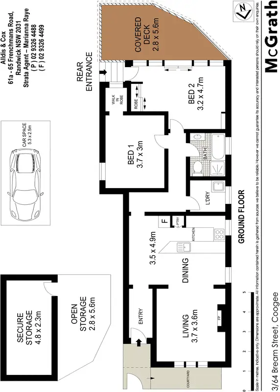 Floorplan of Homely apartment listing, 3/64 Bream Street, Coogee NSW 2034