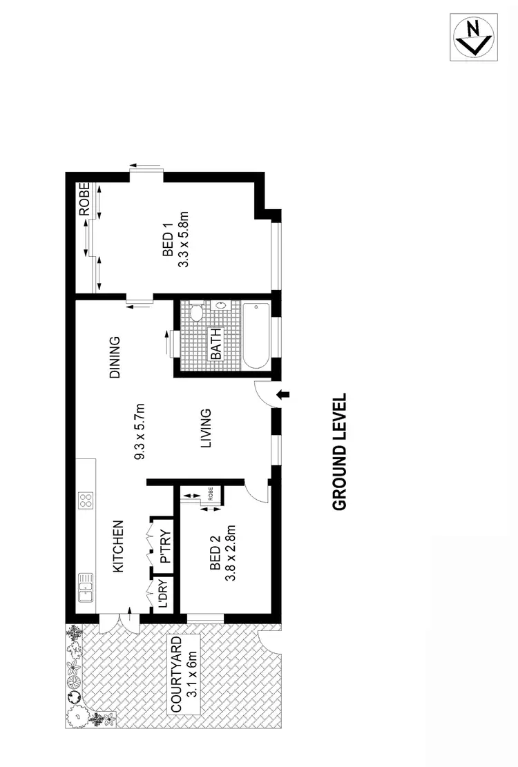 Floorplan of Homely apartment listing, 5/125 Mount Street, Coogee NSW 2034