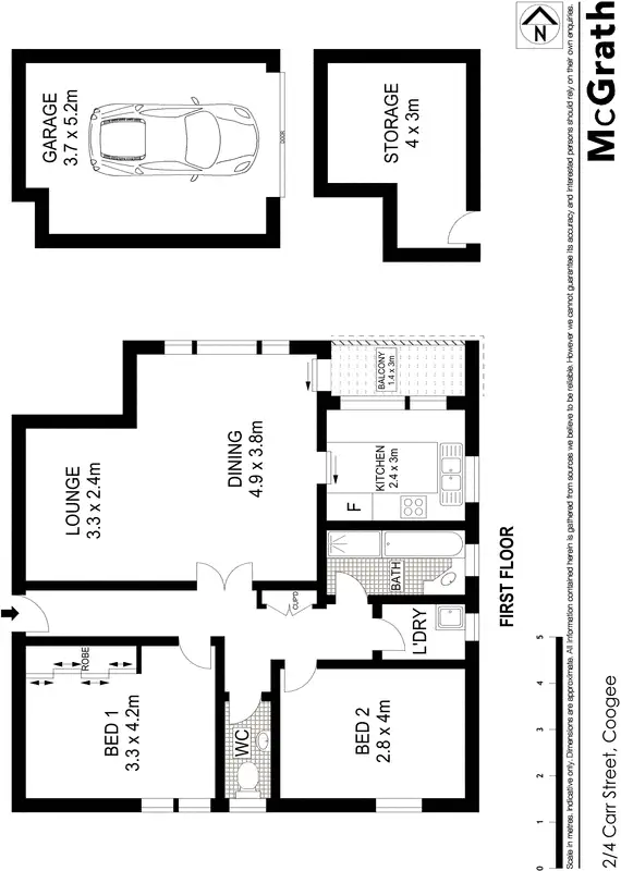 Floorplan of Homely apartment listing, 2/4 Carr Street, Coogee NSW 2034