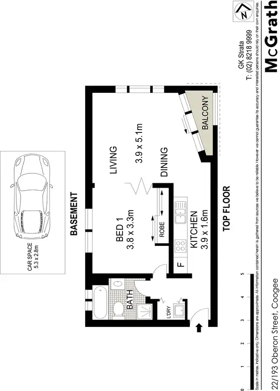 Floorplan of Homely apartment listing, 22/193 Oberon Street, Coogee NSW 2034