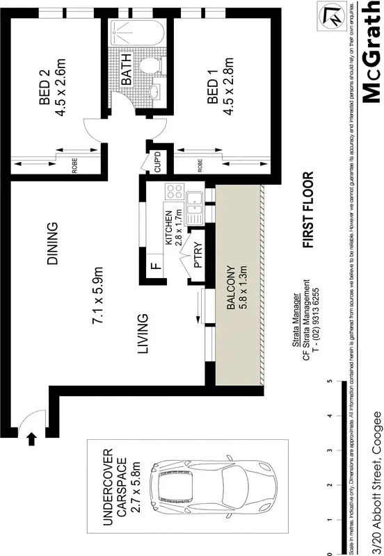 Floorplan of Homely apartment listing, 3/20 Abbott Street, Coogee NSW 2034
