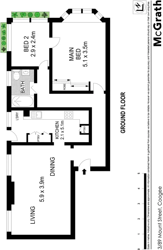 Floorplan of Homely apartment listing, 3/89 Mount Street, Coogee NSW 2034