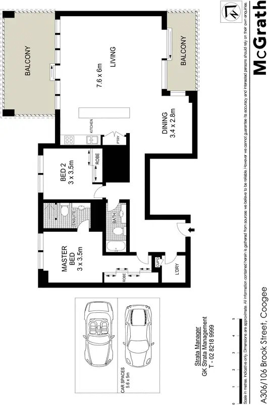 Floorplan of Homely apartment listing, a306/106 Brook Street, Coogee NSW 2034
