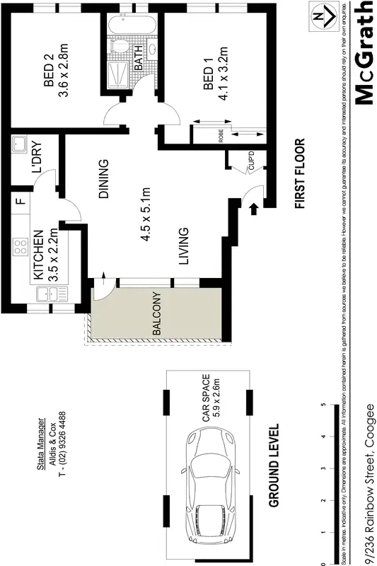Floorplan of Homely apartment listing, 9/236 Rainbow Street, Coogee NSW 2034