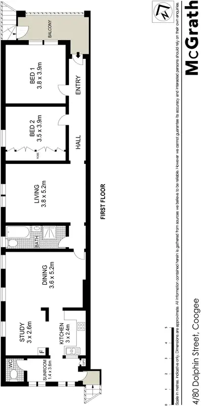 Floorplan of Homely apartment listing, 4/80 Dolphin Street, Coogee NSW 2034