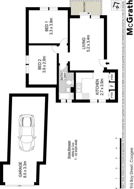 Floorplan of Homely unit listing, 9/6 Bay Street, Coogee NSW 2034