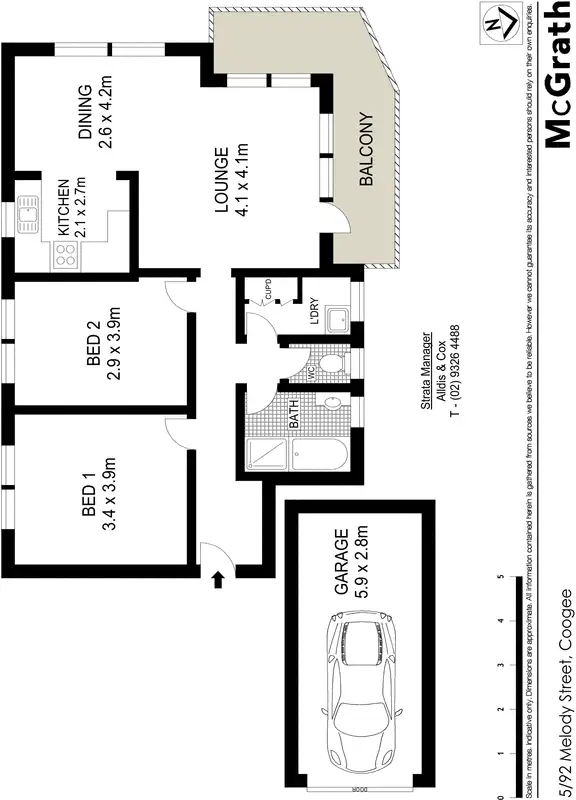 Floorplan of Homely apartment listing, 5/92 Melody Street, Coogee NSW 2034