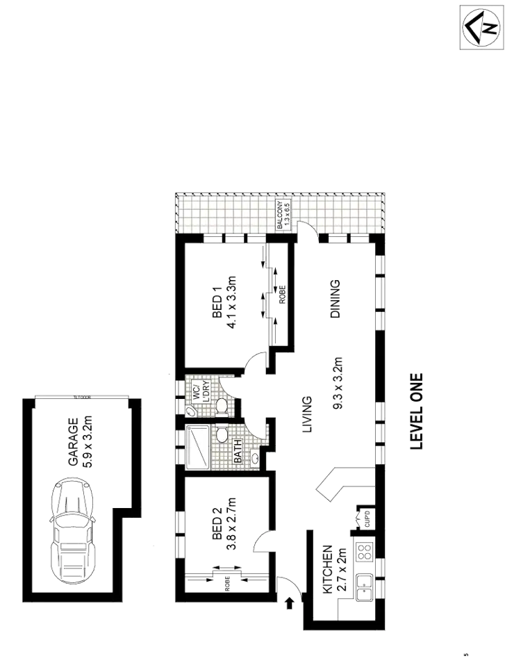 Floorplan of Homely apartment listing, 2/10 Alfred Street, Bronte NSW 2024