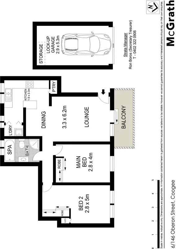 Floorplan of Homely apartment listing, 6/146 Oberon Street, Coogee NSW 2034