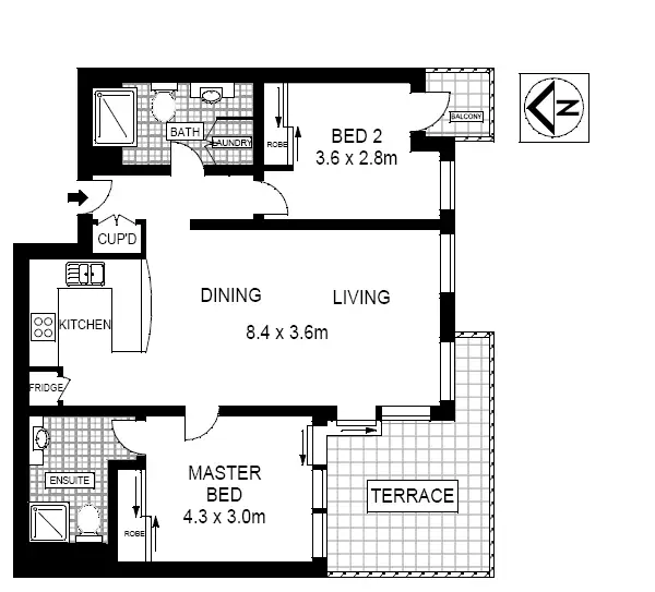 Floorplan of Homely apartment listing, 7/120 Macpherson Street, Bronte NSW 2024